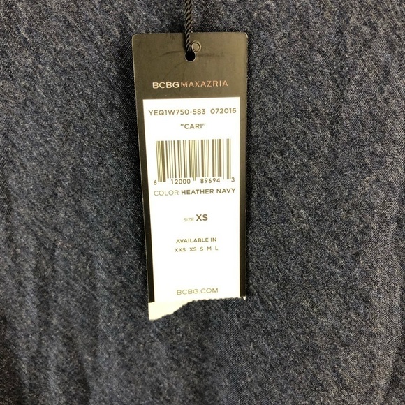 BCBG Asymmetrical Navy Jersey Tank XS - Picture 5 of 8